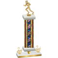Premium Single Flag USA Second Place Football Trophy