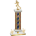 Premium Single Flag USA Third Place Football Trophy