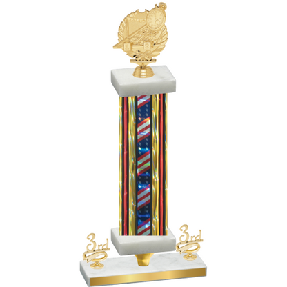 Premium Single Flag USA Third Place Swimming Trophy