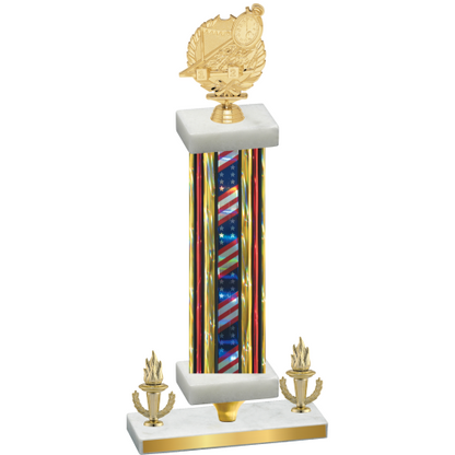 Premium Single Flag USA Victory Swimming Trophy