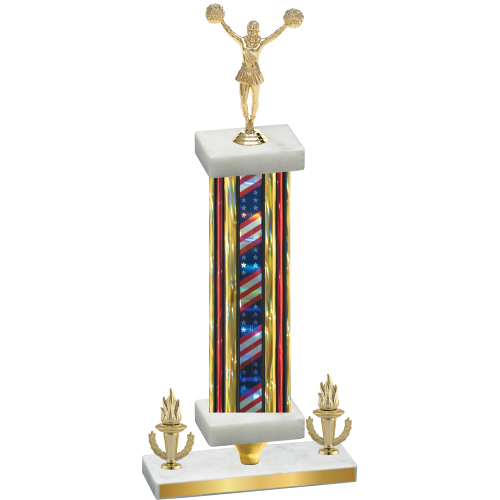 Premium Single Flag USA Victory Cheerleading Trophy