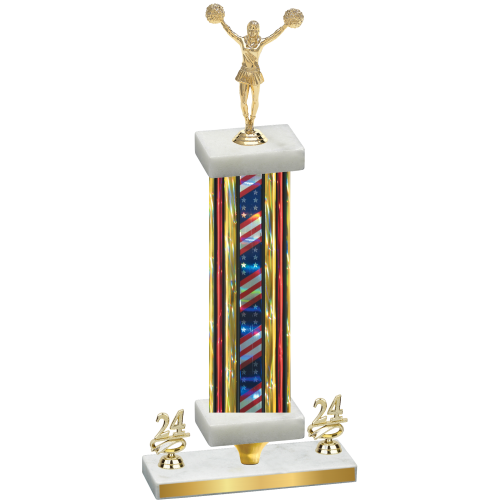 Premium Single Flag USA Year Cheerleading Trophy