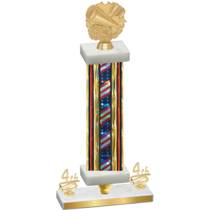 Premium Single Flag USA Fourth Place Cheerleading Trophy