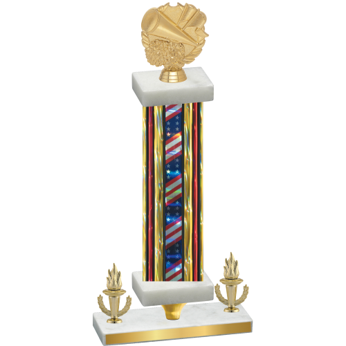 Premium Single Flag USA Victory Cheerleading Trophy