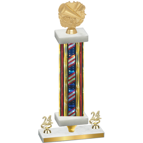 Premium Single Flag USA Year Cheerleading Trophy