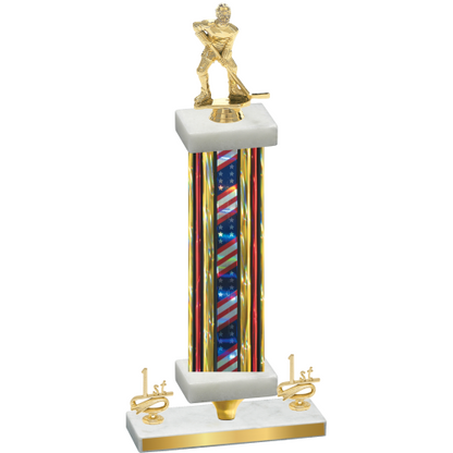 Premium Single Flag USA First Place Hockey Trophy