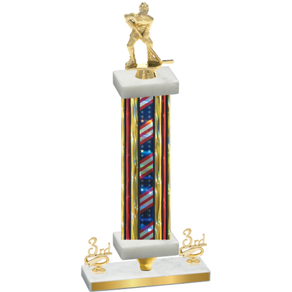 Premium Single Flag USA Third Place Hockey Trophy