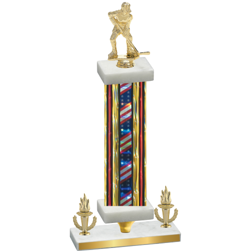 Premium Single Flag USA Victory Hockey Trophy