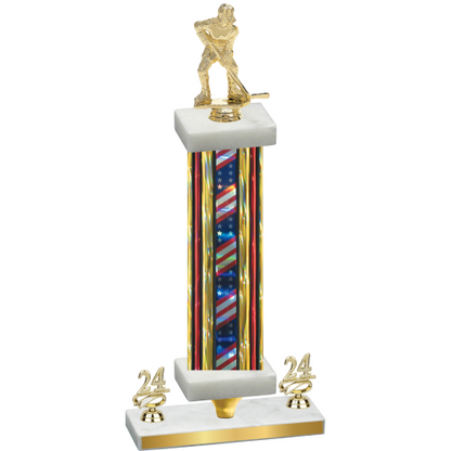 Premium Single Flag USA Year Hockey Trophy