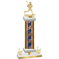 Premium Single Flag USA Second Place Lacrosse Trophy