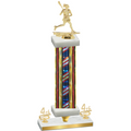 Premium Single Flag USA Fourth Place Lacrosse Trophy