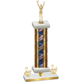 Premium Single Flag USA Second Place Victory Trophy