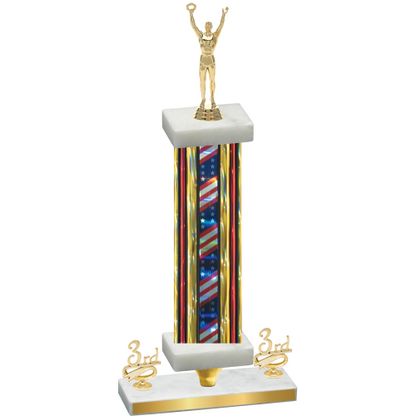 Premium Single Flag USA Third Place Victory Trophy