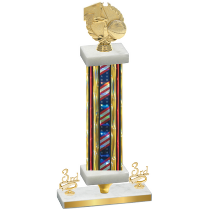 Premium Single Flag USA Third Place Basketball Trophy