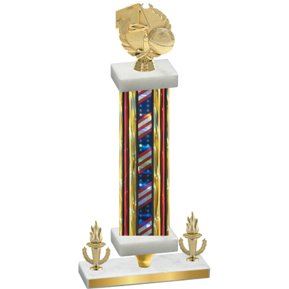 Premium Single Flag USA Victory Basketball Trophy