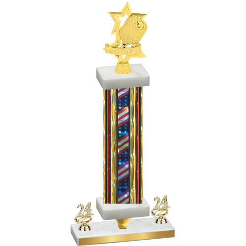 Premium Single Flag USA Year Pickleball Trophy
