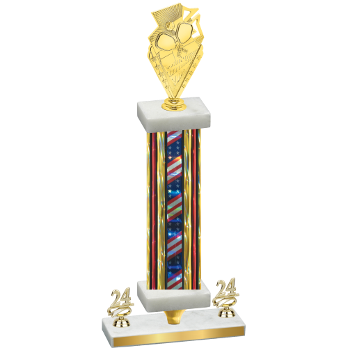 Premium Single Flag USA Year Pickleball Trophy