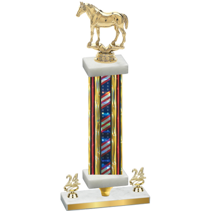 Premium Single Flag USA Year Horses Trophy
