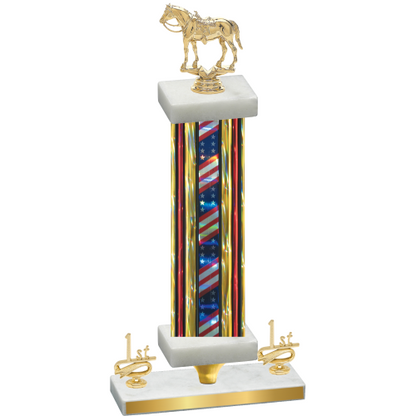 Premium Single Flag USA First Place Horses Trophy