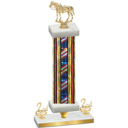 Premium Single Flag USA Second Place Horses Trophy