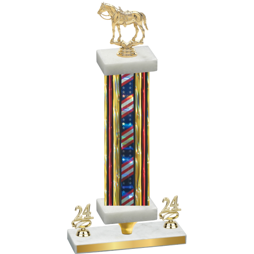 Premium Single Flag USA Year Horses Trophy