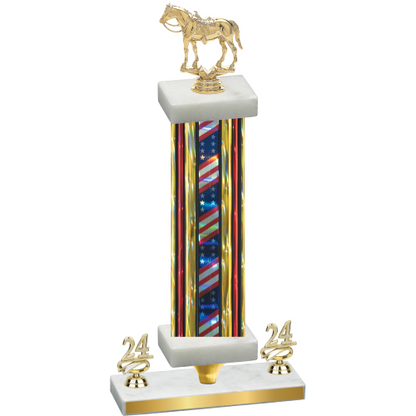 Premium Single Flag USA Year Horses Trophy