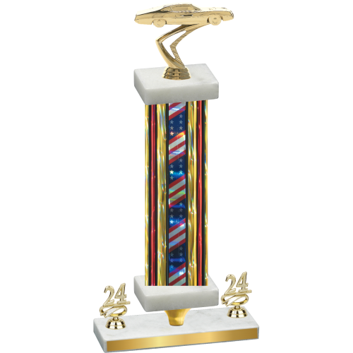 Premium Single Flag USA Year Cars Trophy