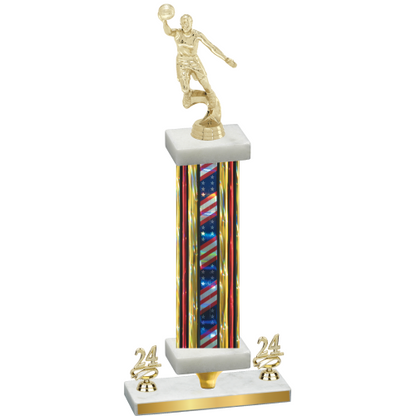 Premium Single Flag USA Year Basketball Trophy