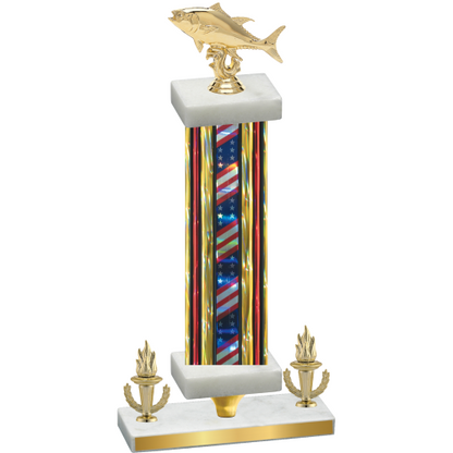 Premium Single Flag USA Victory Fishing Trophy