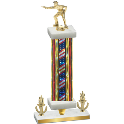 Premium Single Flag USA Victory Shooter Trophy