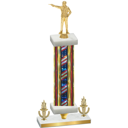 Premium Single Flag USA Victory Shooter Trophy
