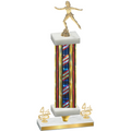 Premium Single Flag USA Fourth Place Skater Trophy