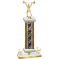 Premium Single Flag USA Second Place Weights Trophy