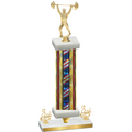 Premium Single Flag USA Third Place Weights Trophy