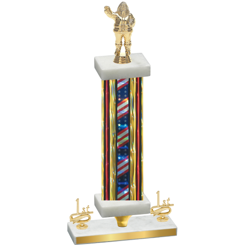 Premium Single Flag USA First Place Holiday Trophy
