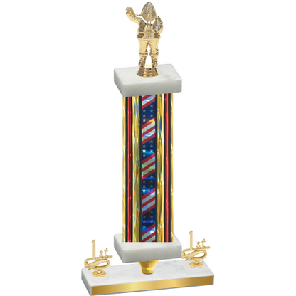 Premium Single Flag USA First Place Holiday Trophy