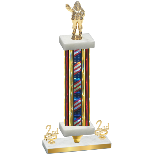 Premium Single Flag USA Second Place Holiday Trophy
