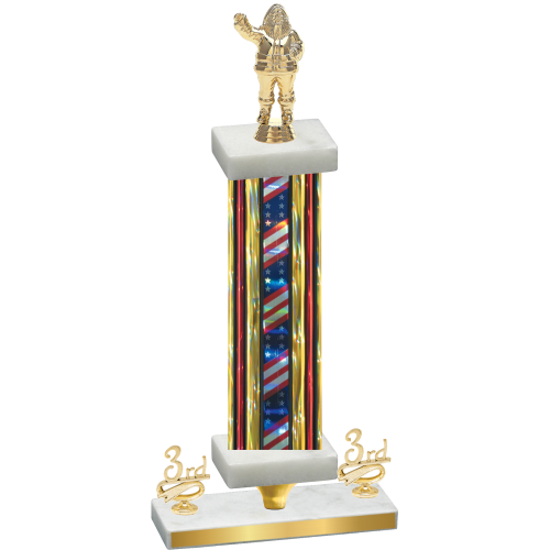 Premium Single Flag USA Third Place Holiday Trophy