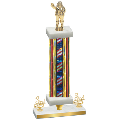 Premium Single Flag USA Third Place Holiday Trophy