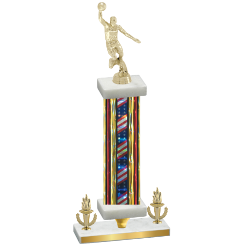 Premium Single Flag USA Victory Basketball Trophy
