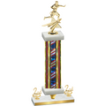 Premium Single Flag USA Second Place Flag Football Trophy