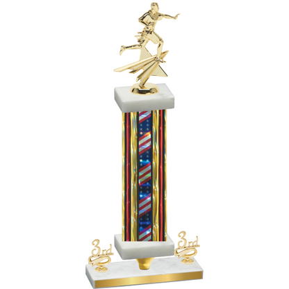 Premium Single Flag USA Third Place Flag Football Trophy