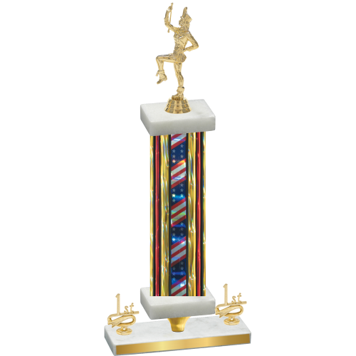 Premium Single Flag USA First Place Majorette Trophy