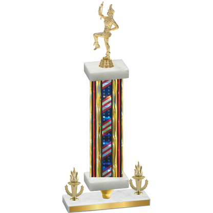 Premium Single Flag USA Victory Majorette Trophy