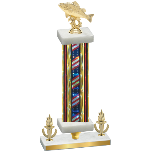 Premium Single Flag USA Victory Fishing Trophy