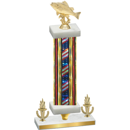 Premium Single Flag USA Victory Fishing Trophy