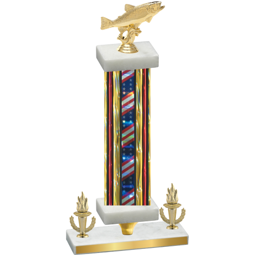 Premium Single Flag USA Victory Fishing Trophy