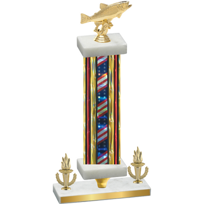 Premium Single Flag USA Victory Fishing Trophy