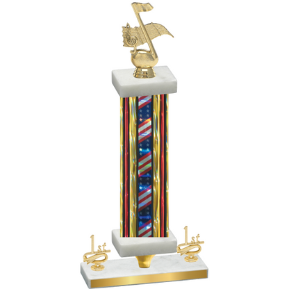 Premium Single Flag USA First Place Music Trophy