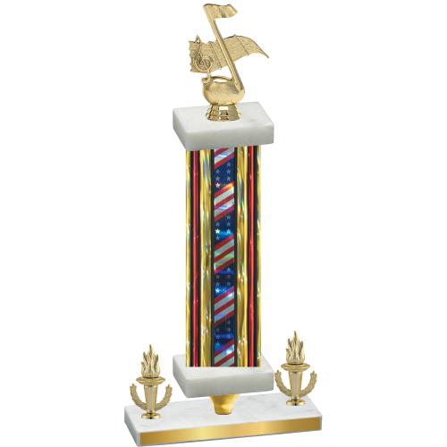 Premium Single Flag USA Victory Music Trophy